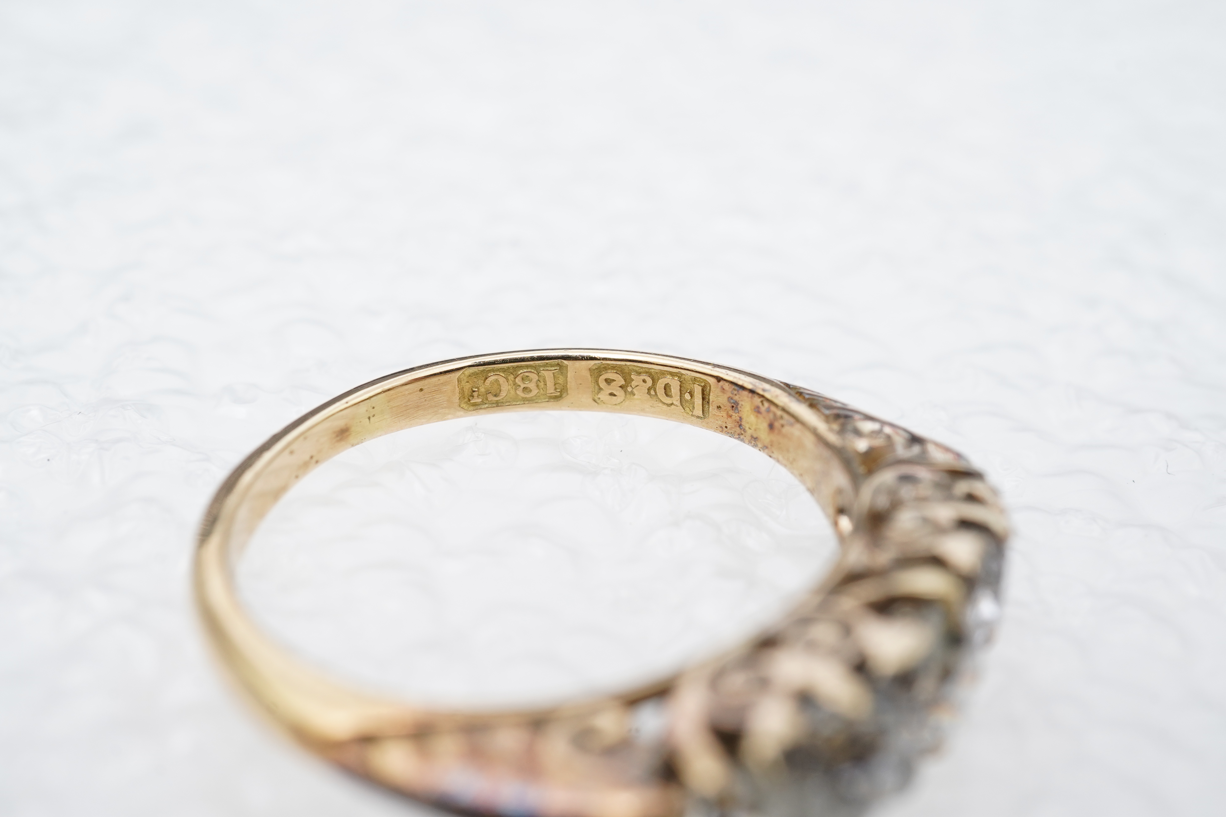 A five-stone diamond ring, late 19th century